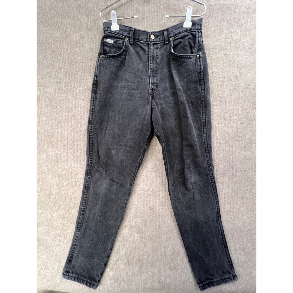 Vintage Chic Mom Jeans High Waist Tapered Leg Black‎ Denim Women's Pants